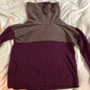 Collar hooded sweat shirt